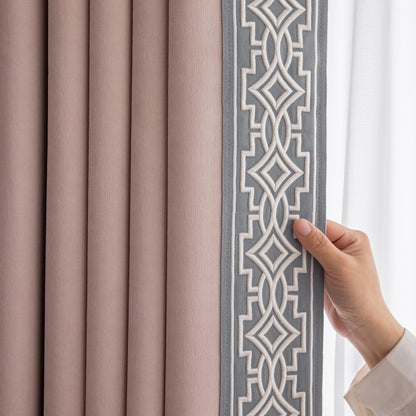 Embroidered Blackout Curtains with Pinch Pleats