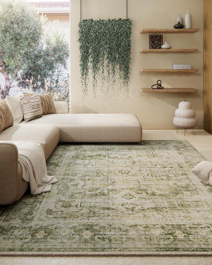 Washable Vintage Runner Rug with Non-Slip Backing