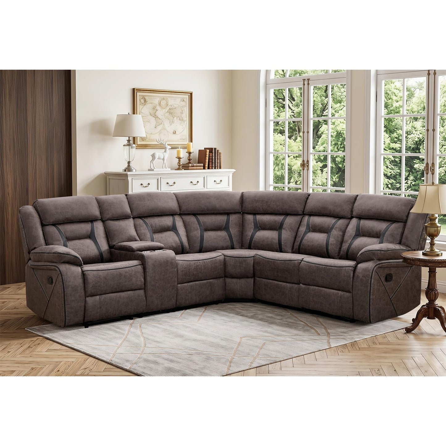 Faux Leather Reclining Living Room Furniture Set