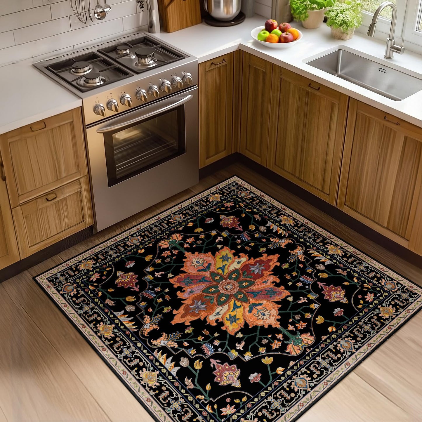 Washable Area Rug with Soft Non-Slip Backing