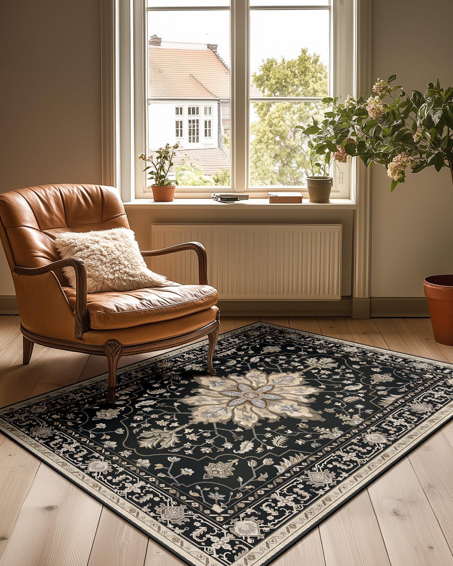 Washable Area Rug with Soft Non-Slip Backing