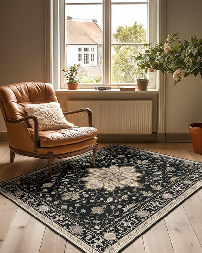 Washable Area Rug with Soft Non-Slip Backing