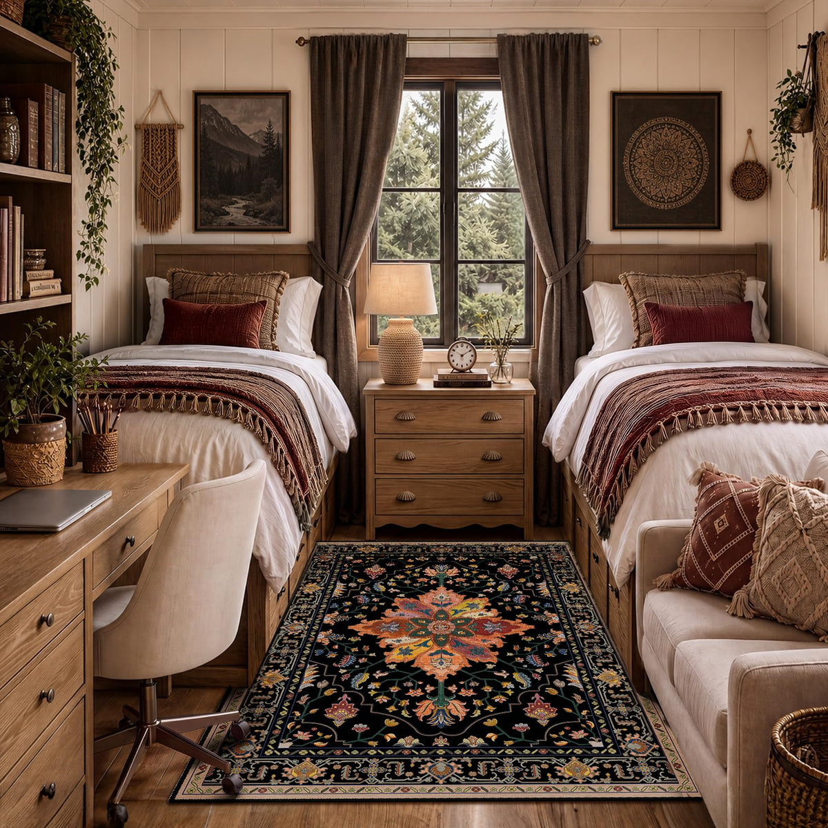 Washable Area Rug with Soft Non-Slip Backing
