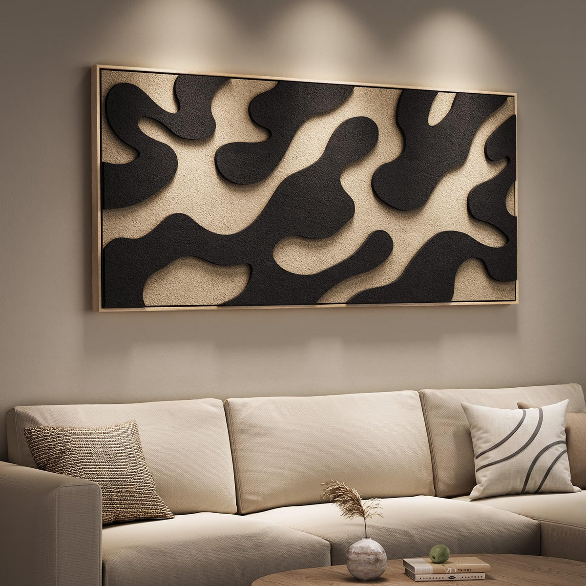 Extra Large 3D Framed Abstract Canvas Wall Art