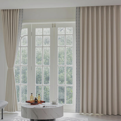 Embroidered Blackout Curtains with Pinch Pleats