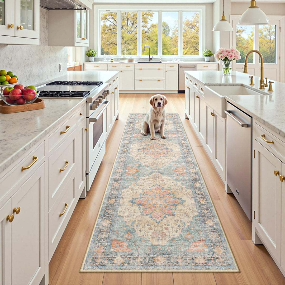 Washable Area Rug with Soft Non-Slip Backing