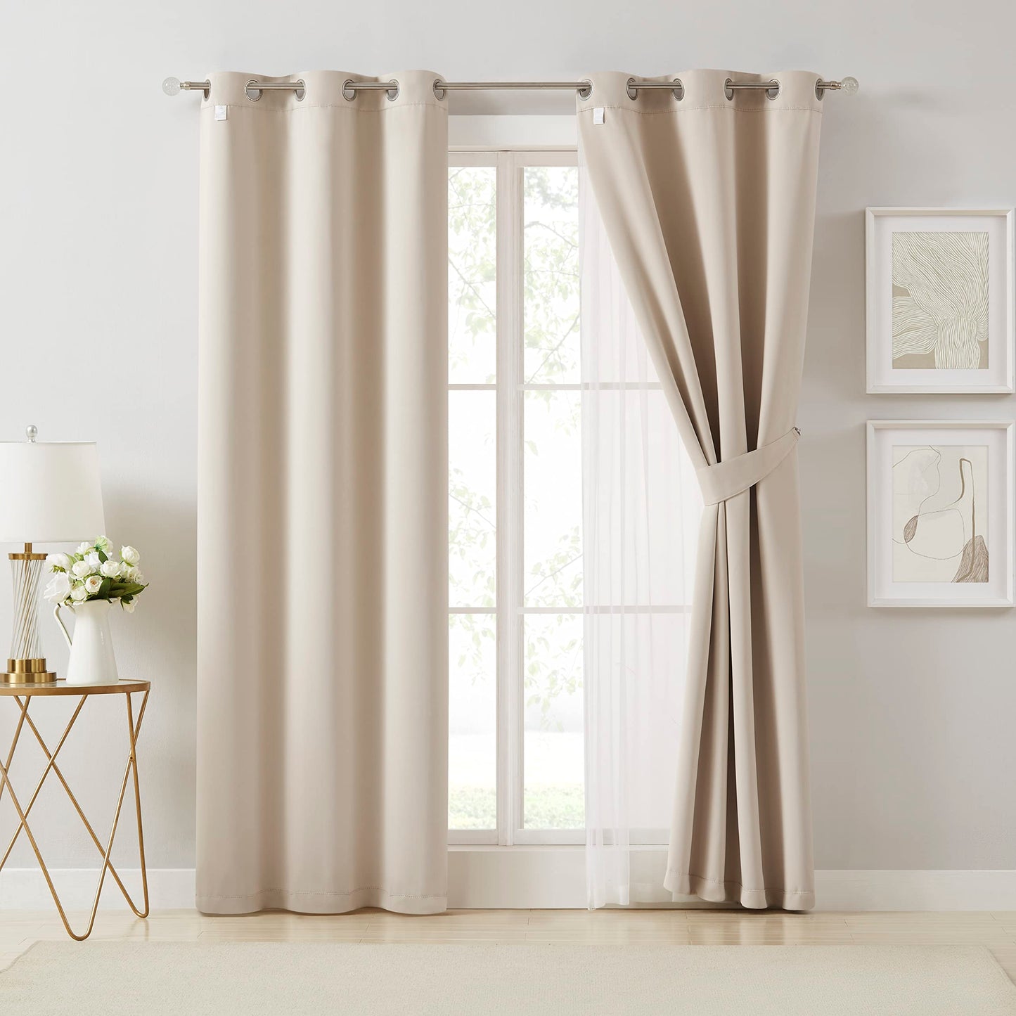 Overlay Grommet Curtains with Layered Draping