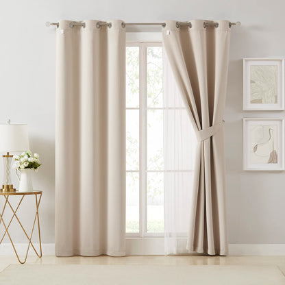 Overlay Grommet Curtains with Layered Draping