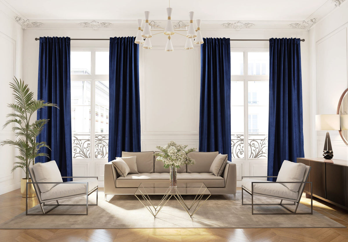 Luxury Matte Velvet Extra Long Curtain Panel