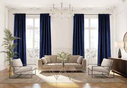 Luxury Matte Velvet Extra Long Curtain Panel