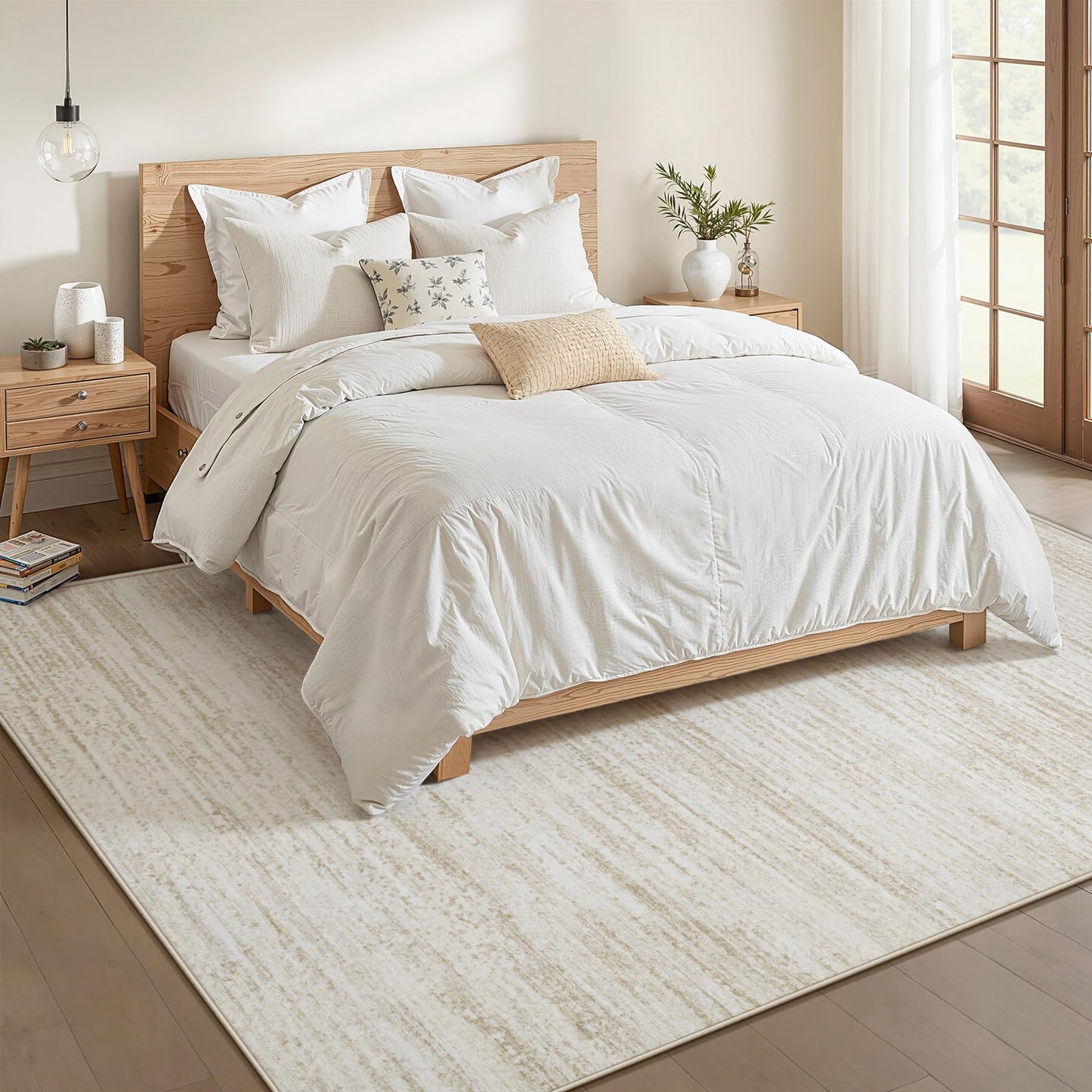 Washable Modern Area Rug with Non-Slip Backing