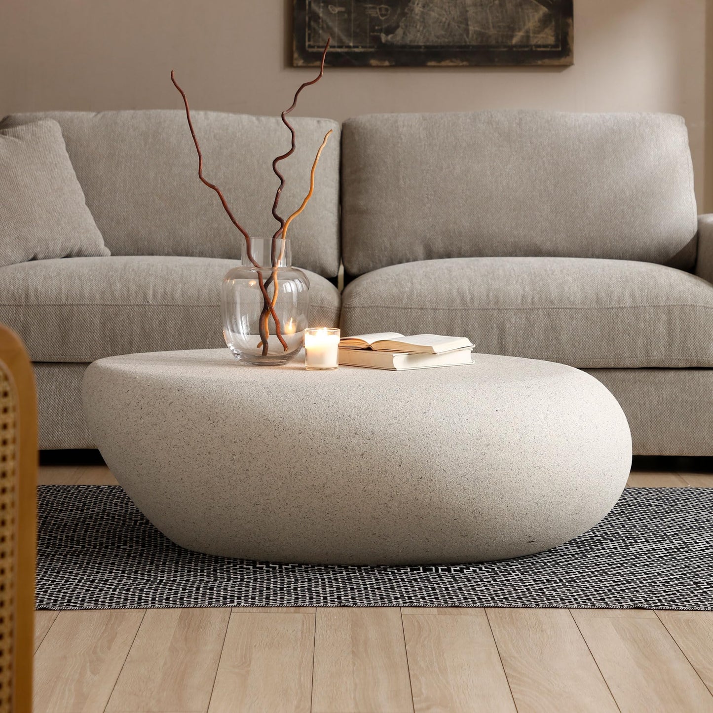 Elliptical Matte Coffee Table with Rounded Edges