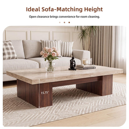Large Rectangular Coffee Table with Spacious Top