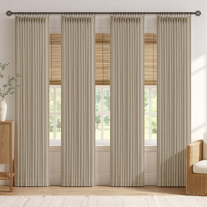 Pinch Pleated Linen Curtains with Light Filtering