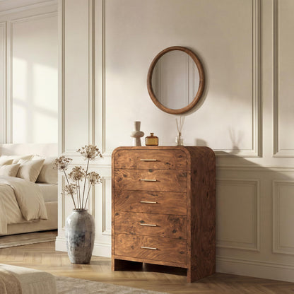 Curved 63-Inch Modern Dresser with Spacious Storage