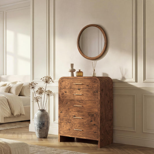 Curved 63-Inch Modern Dresser with Spacious Storage