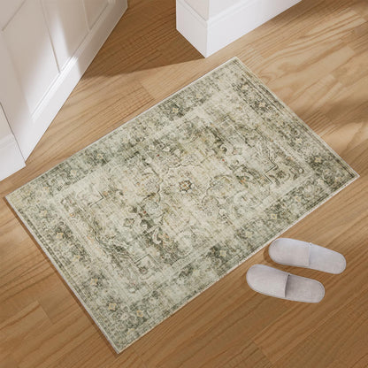 Washable Vintage Runner Rug with Non-Slip Backing