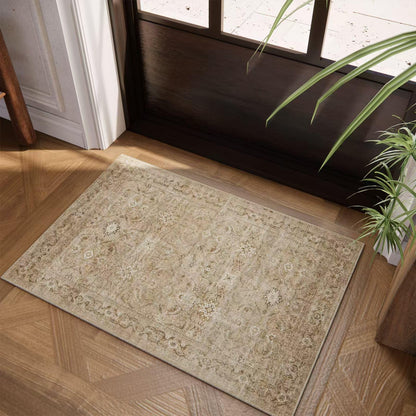 Washable Vintage Runner Rug with Non-Slip Backing