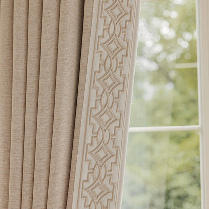 Embroidered Blackout Curtains with Pinch Pleats