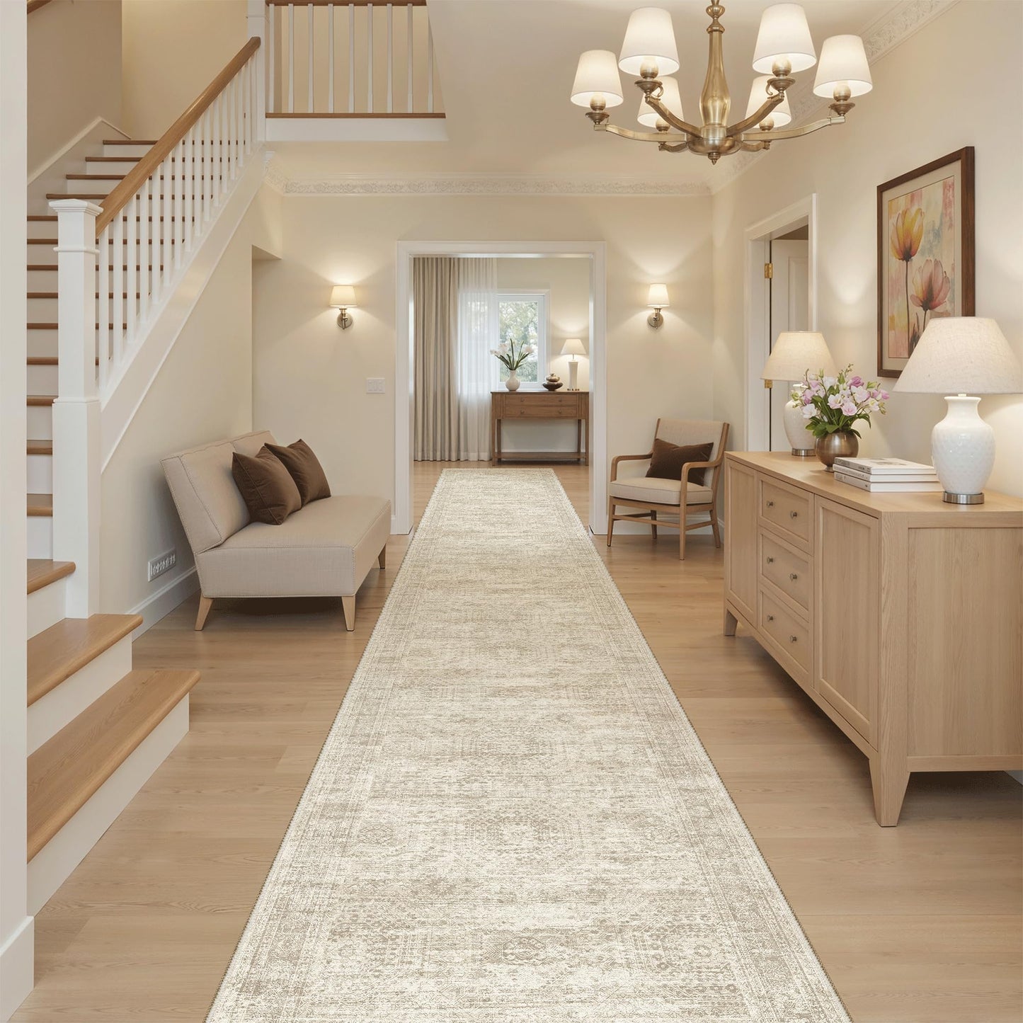 Washable Area Rug with Non-Slip Backing