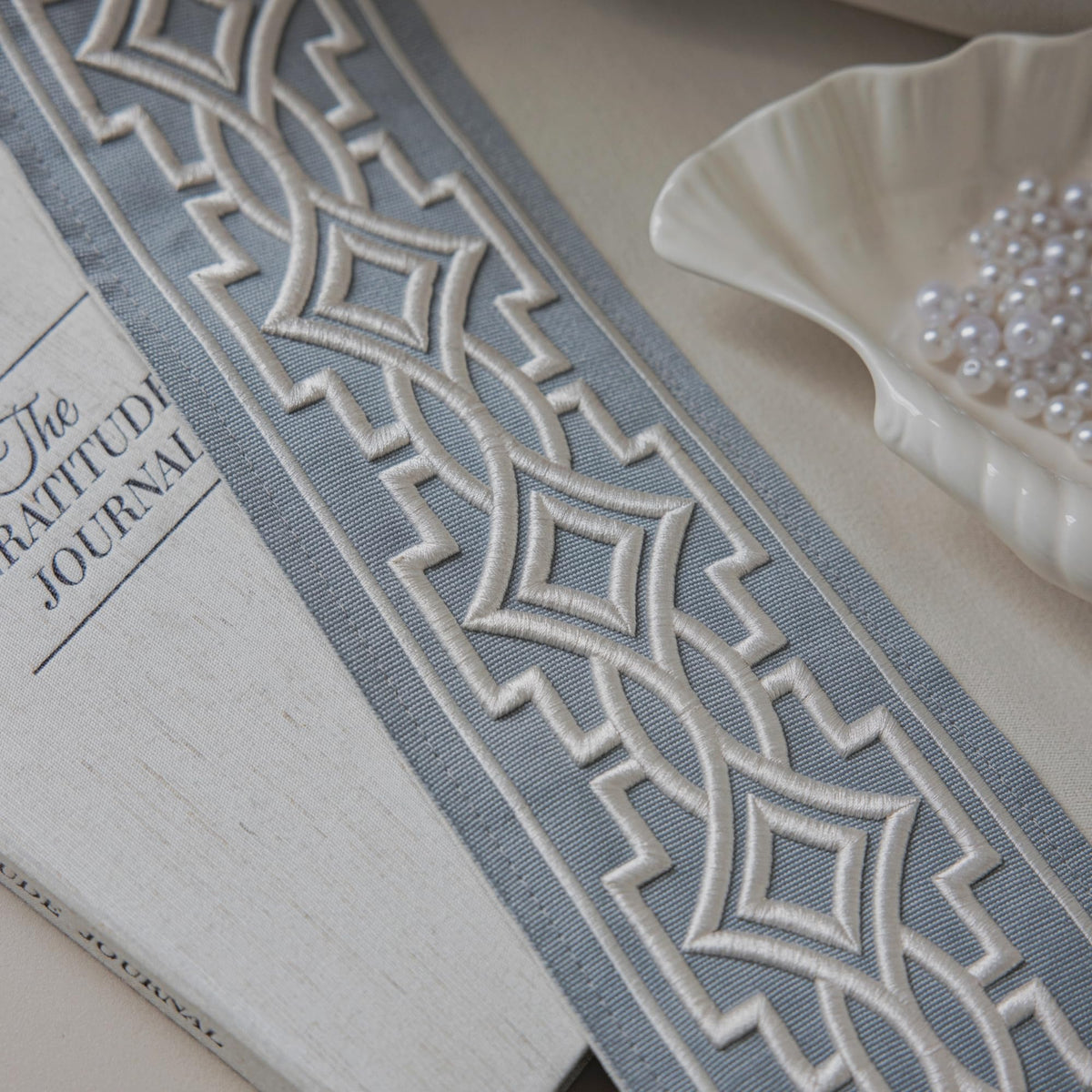 Embroidered Blackout Curtains with Pinch Pleats