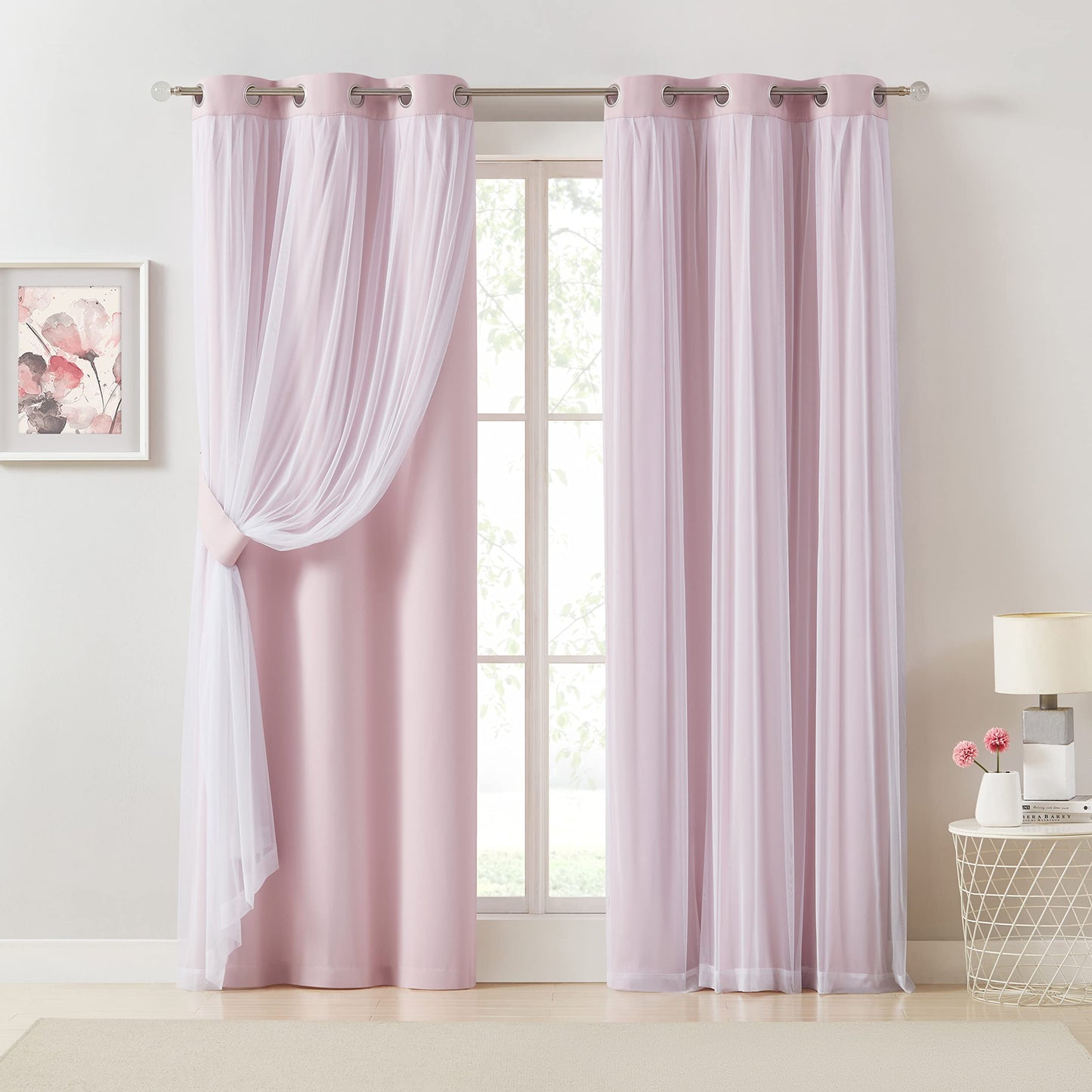 Overlay Grommet Curtains with Layered Draping