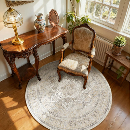 Washable Vintage Runner Rug with Non-Slip Backing