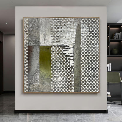 Oversized Blue & White Canvas Wall Art Painting