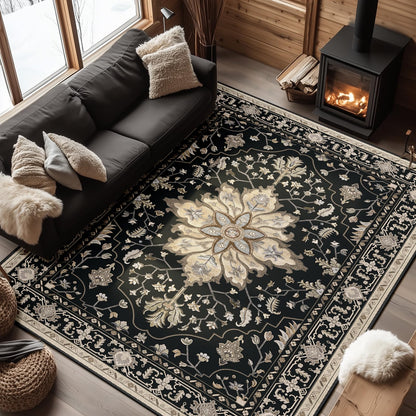 Washable Area Rug with Soft Non-Slip Backing