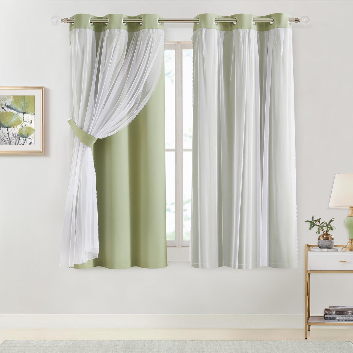 Overlay Grommet Curtains with Layered Draping