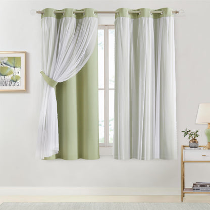 Overlay Grommet Curtains with Layered Draping