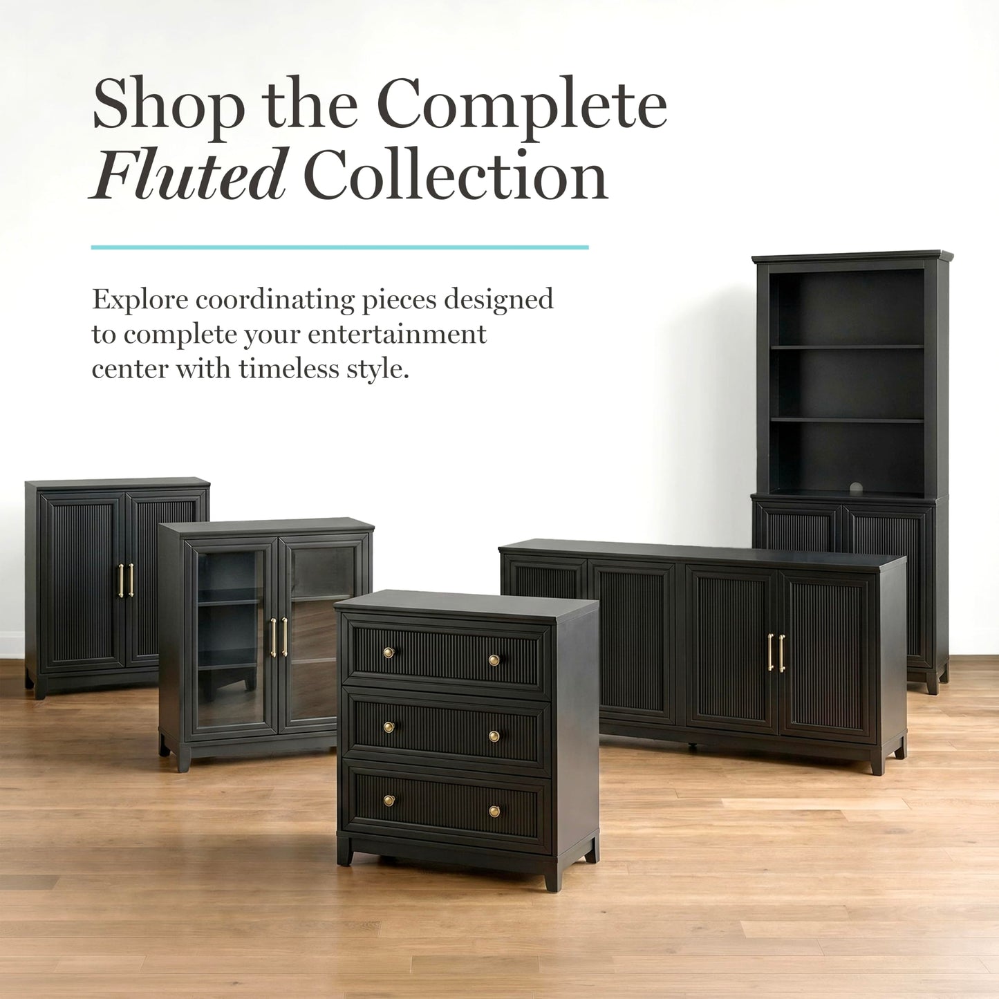 Martha Stewart Bedford Modular Fluted Storage Cabinet