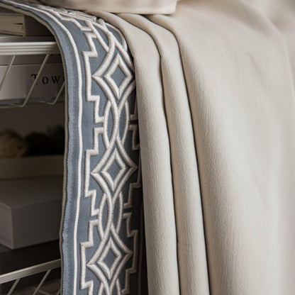 Embroidered Blackout Curtains with Pinch Pleats