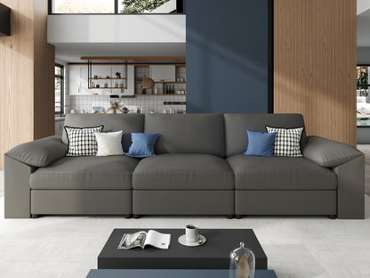 Faux Leather Modular Sectional Sofa for Large Spaces
