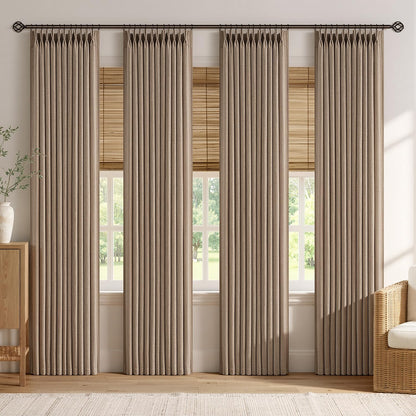 Pinch Pleated Linen Curtains with Light Filtering