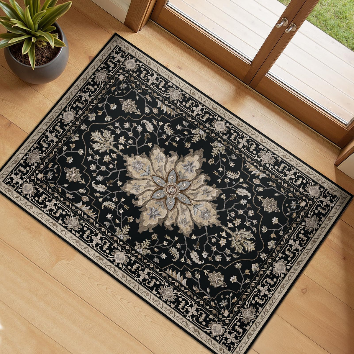Washable Area Rug with Soft Non-Slip Backing