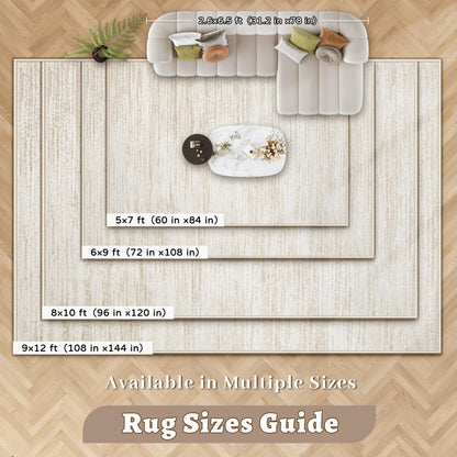 Washable Modern Area Rug with Non-Slip Backing