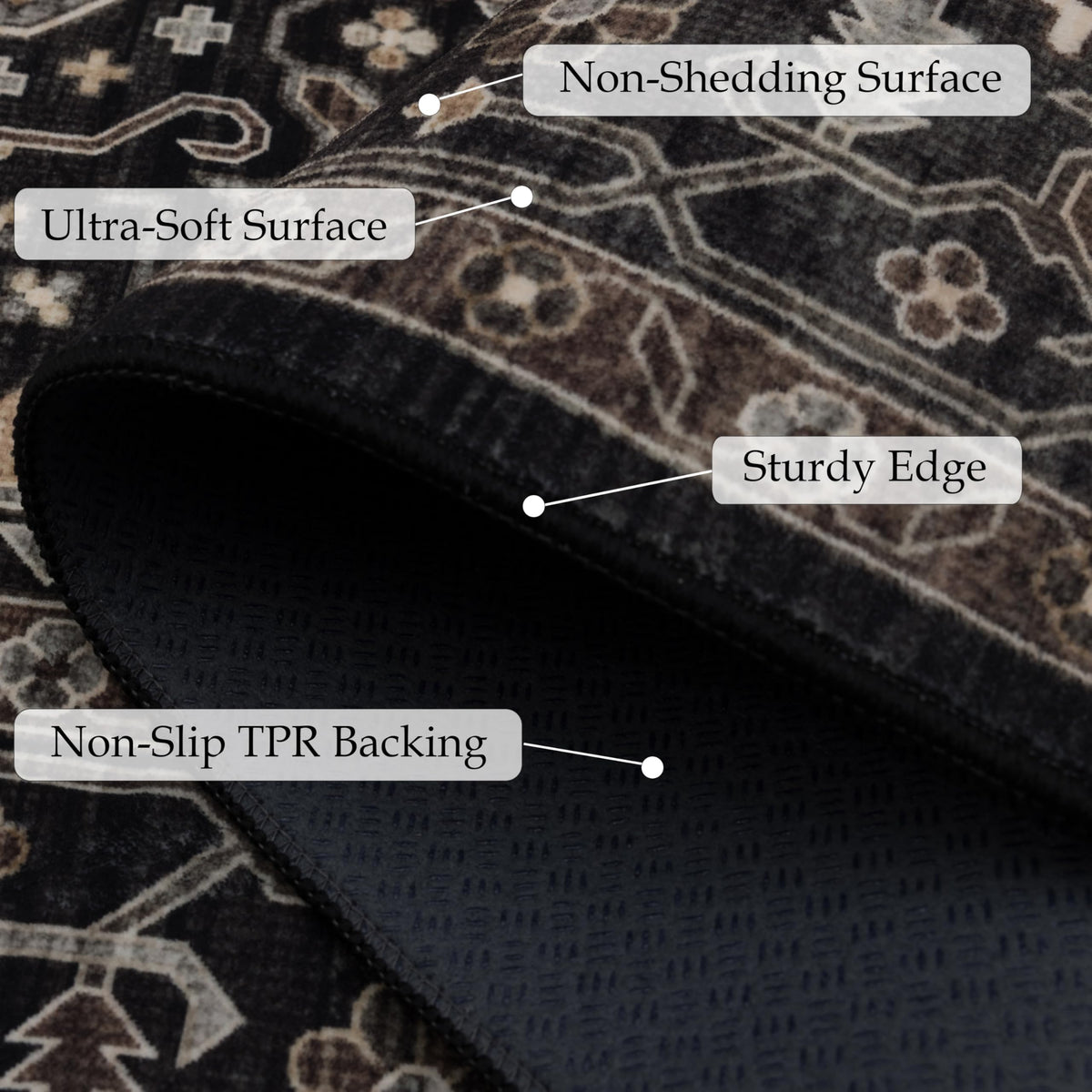 Ultra-Soft Washable Area Rug with Non-Slip Backing