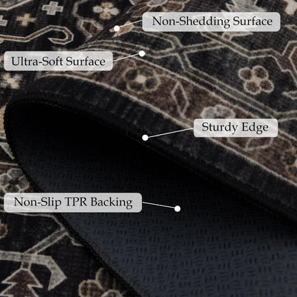 Ultra-Soft Washable Area Rug with Non-Slip Backing