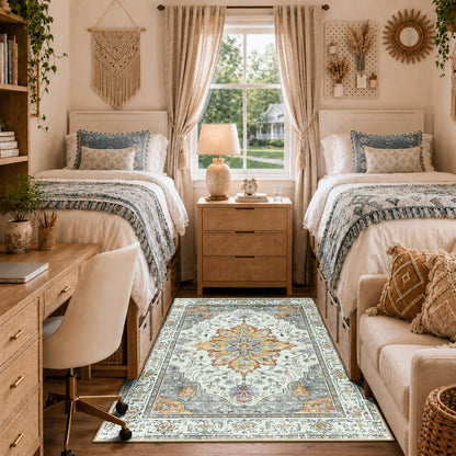 Washable Area Rug with Soft Non-Slip Backing