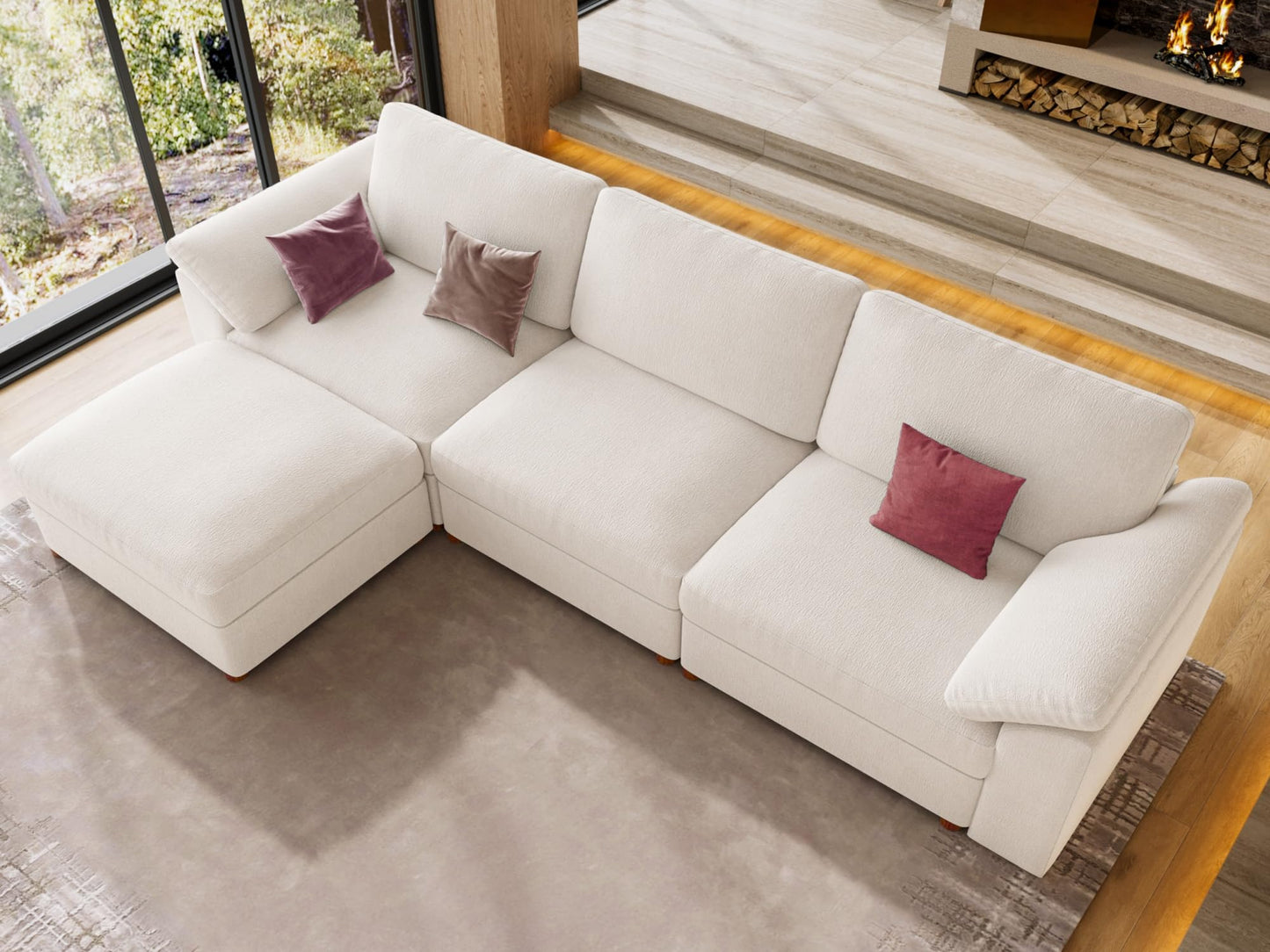 Oversized Modular L-Shaped Sectional Sofa