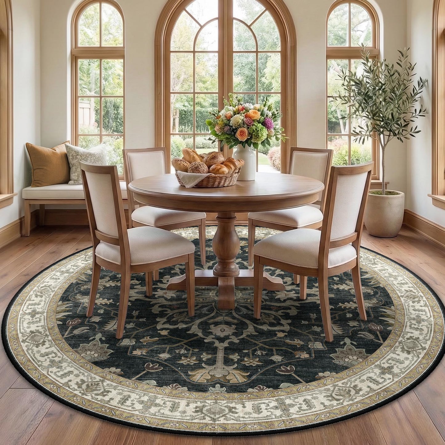 Washable Area Rug with Soft Non-Slip Backing