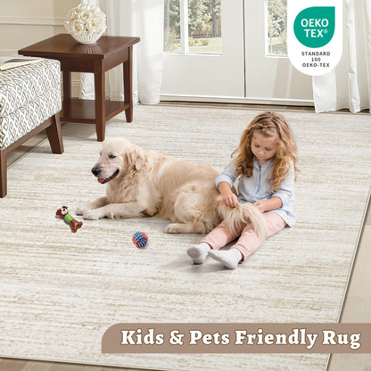 Washable Modern Area Rug with Non-Slip Backing