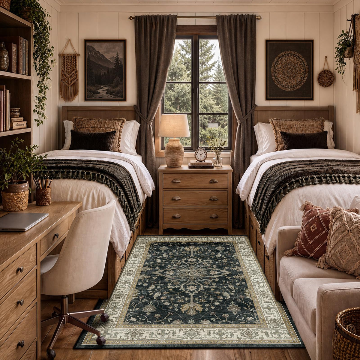 Washable Area Rug with Soft Non-Slip Backing