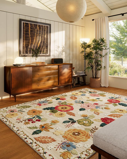 Washable Vintage Runner Rug with Non-Slip Backing
