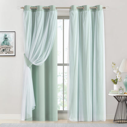 Overlay Grommet Curtains with Layered Draping