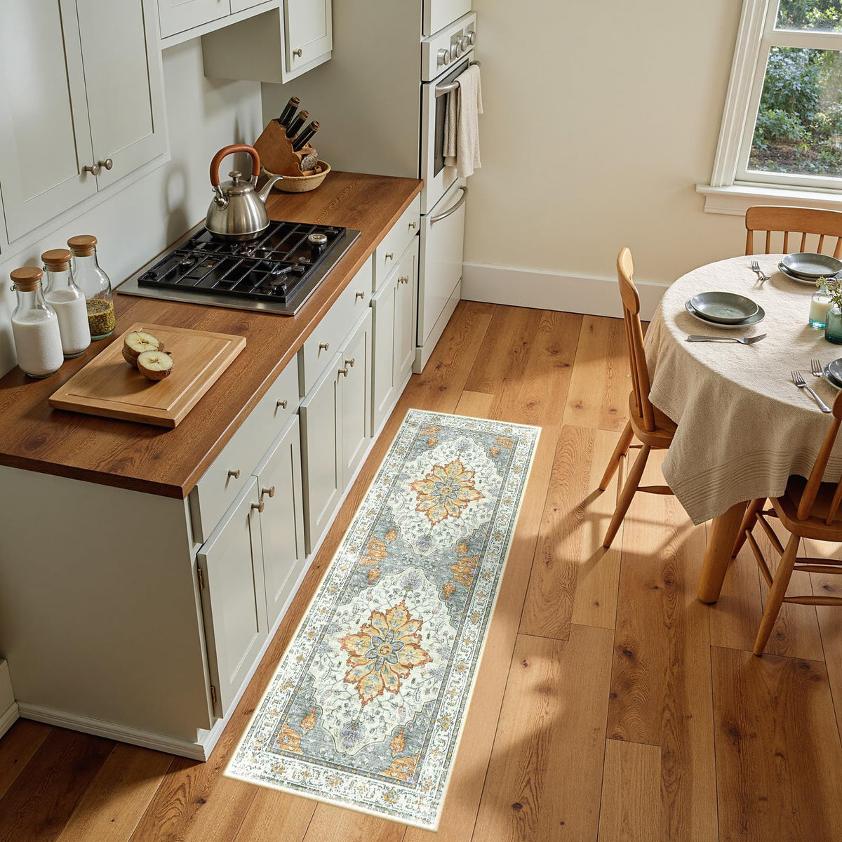 Washable Area Rug with Soft Non-Slip Backing