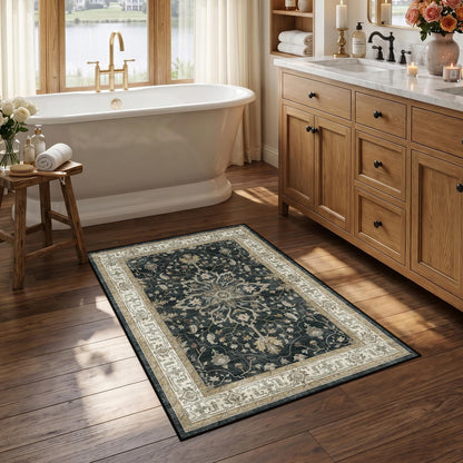 Washable Area Rug with Soft Non-Slip Backing