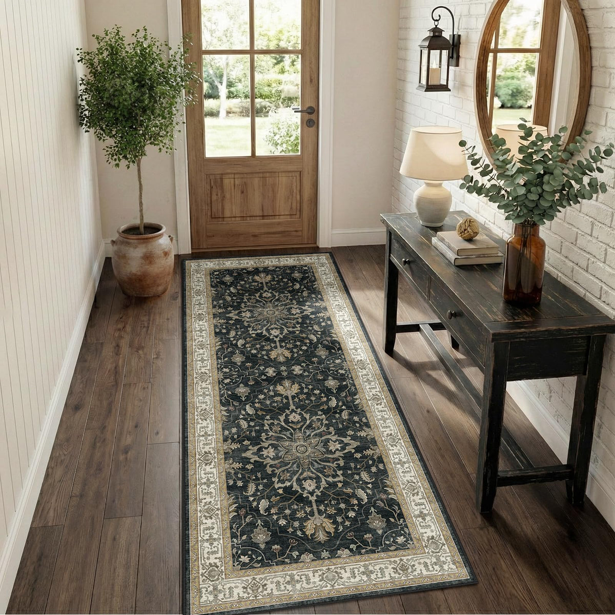 Washable Area Rug with Soft Non-Slip Backing