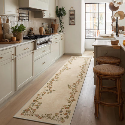 Washable Vintage Runner Rug with Non-Slip Backing